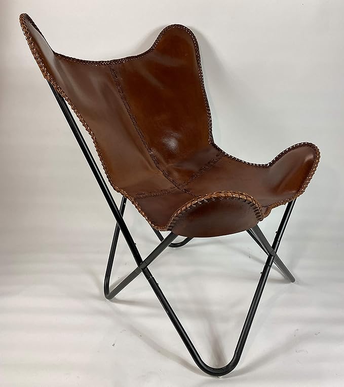 Brown Saddle Butterfly Modern Chair - Image 5