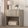 Night Stand with Charging Station, Wooden Mid Century Modern Nightstand with by MECHYIN