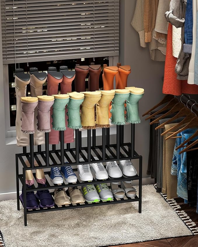 Black Boot Rack, Long Boot Rack Organizer Tall Boots - Image 2