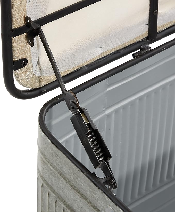 Deco 79 Metal Room Storage Bench Galvanized Entryway Bench - Image 10