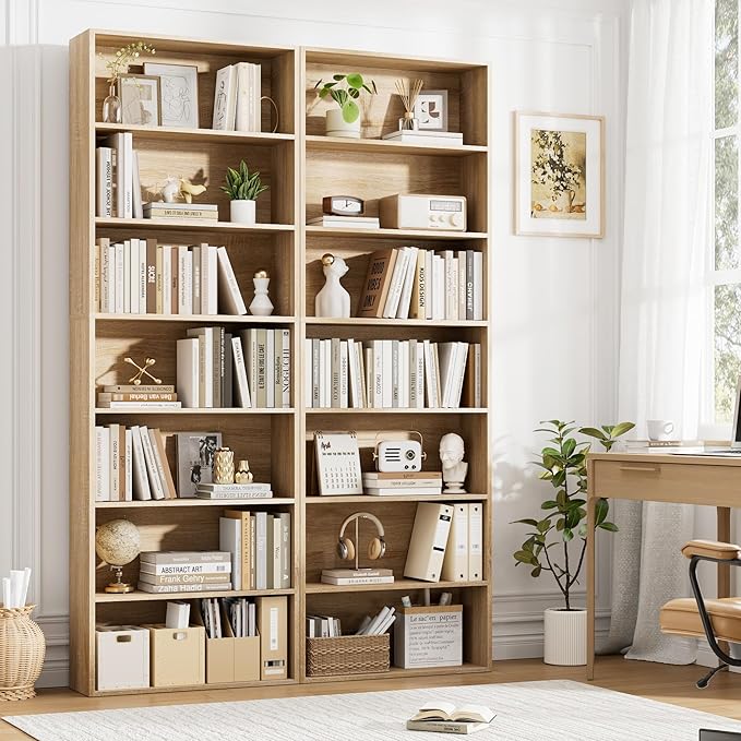 82" Tall Bookshelf, 7-Tier Open Shelves Bookcase, Freestanding Display Storage - Image 2