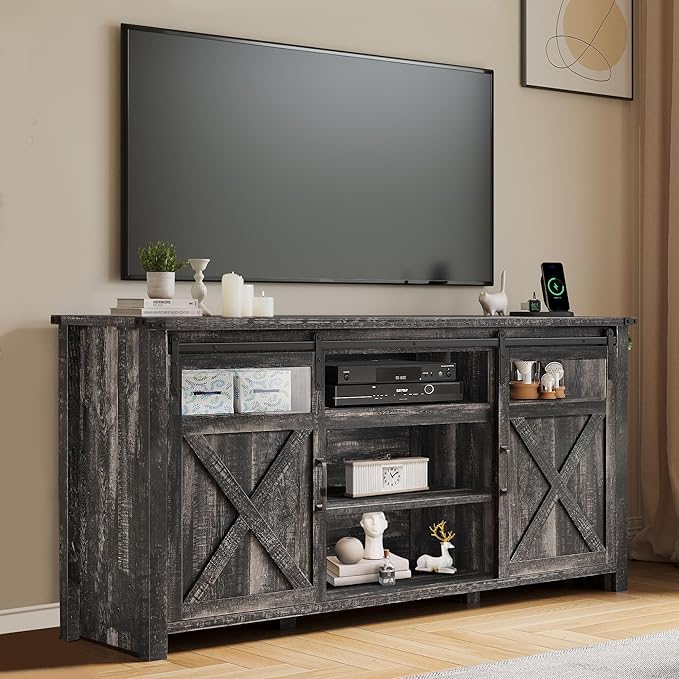 YITAHOME Farmhouse TV Stands for 75 Inch TV by YITAHOME