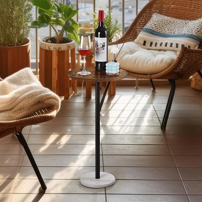 smusei Small Side Table for Small Spaces Round Bar Table - Image 6