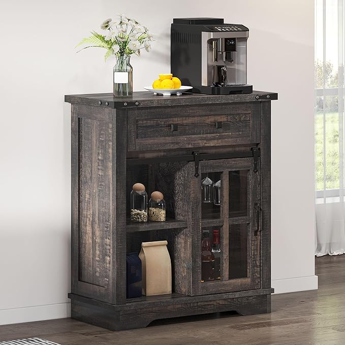 DWVO Farmhouse Coffee Bar Cabinet, Sideboard Buffet Cabinet by DWVO