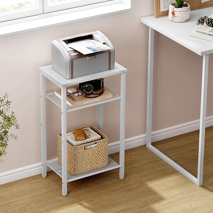 Hoctieon 2-Set 3 Tier End Table, Telephone Table Set of 2, Tall Side Table - Image 7
