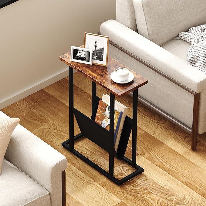 Narrow Side Table for Small Spaces, Small End Table Set of 2 - Image 5