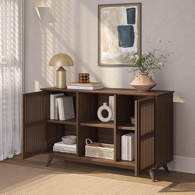Plank+Beam Mid-Century Modern Wood TV Stand, Solid Wood Entertainment Console - Image 8