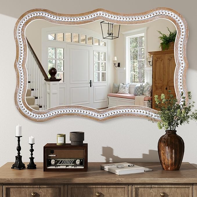 35" x 24" Rustic Farmhouse Mirror - Image 3