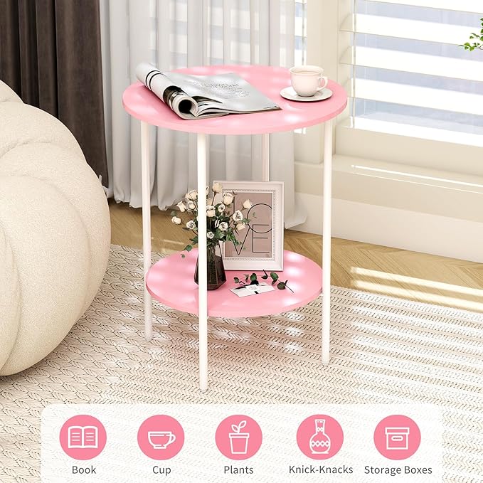 Side Table, Round End Table - Image 6