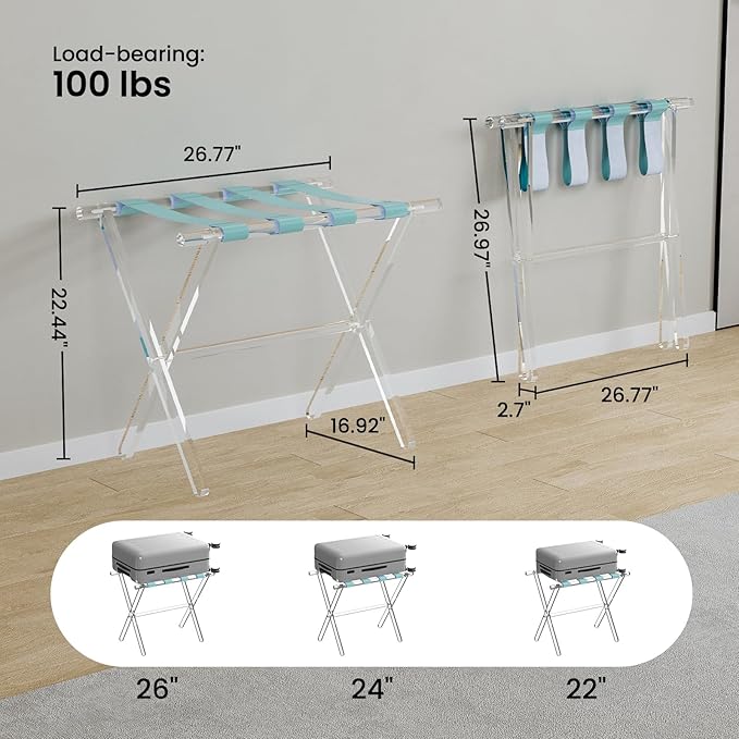 Sumerflos Acrylic Luggage Rack for Guest Room - Image 3