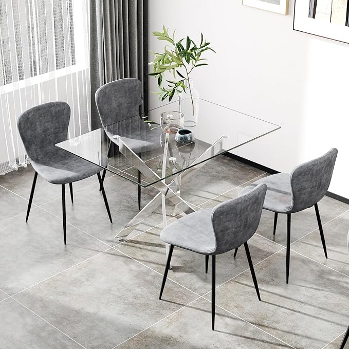 Tempered Glass Dining Table 48 Inch Mordern Rectangular Kitchen Table - Image 3