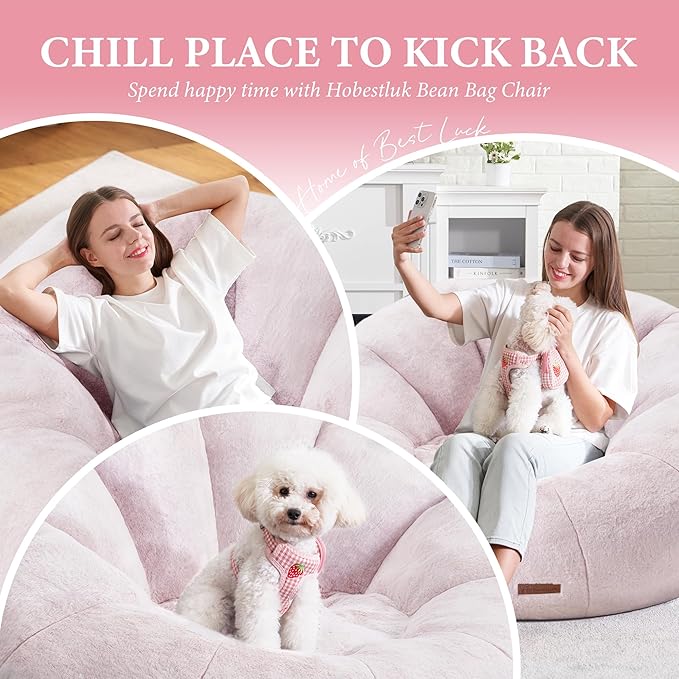 Hobestluk Bean Bag Chairs Large Bean Bag Couch - Image 6