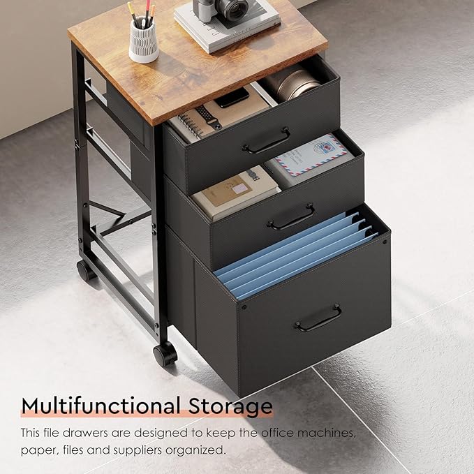 3 Drawer Mobile File Cabinet - Image 8