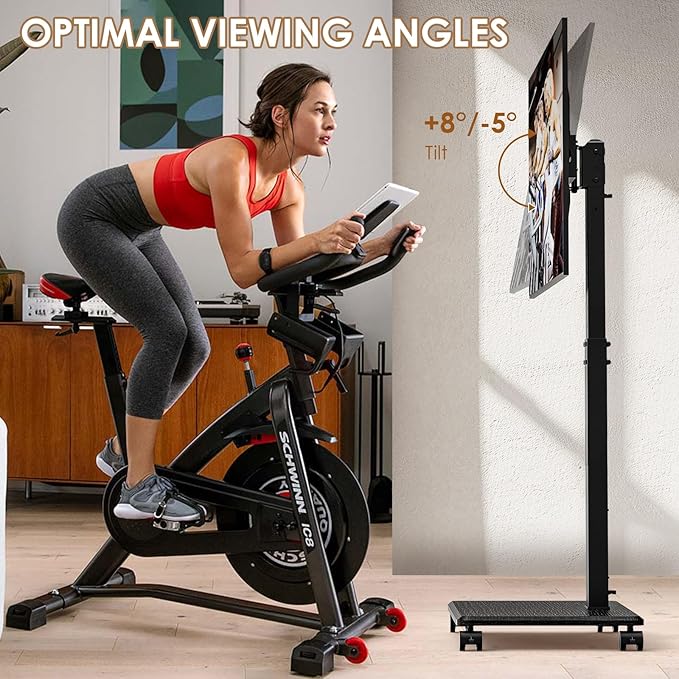 Rolling TV Stand Portrait for 65 70 75 Inch TVs, Tilt and Swivel Mobile TV Cart - Image 4