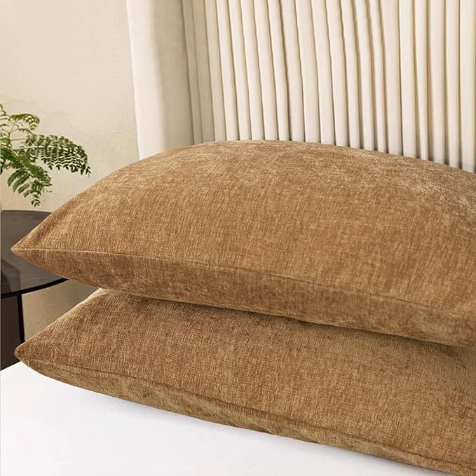 CaliTime Throw Pillow Covers Decorative 20 X 26 Inches Pack of 2 Cozy Chenille - Image 3