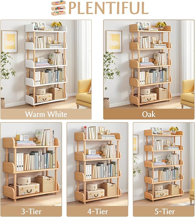 5-Tier Wooden Open Bookcase - Image 3