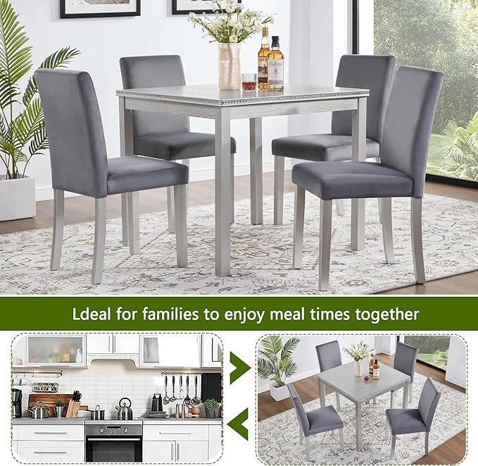 KEIKI 5-Piece Standard Height Dining Table Set - Image 4