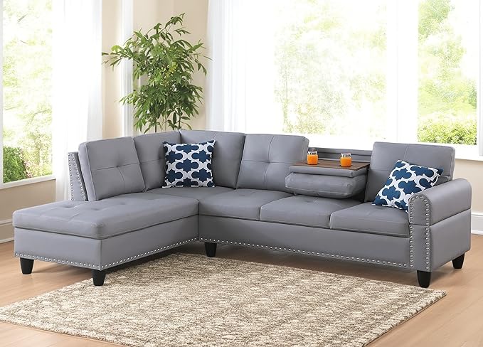 98 Inch L Shaped Sectional Sofa - Image 5