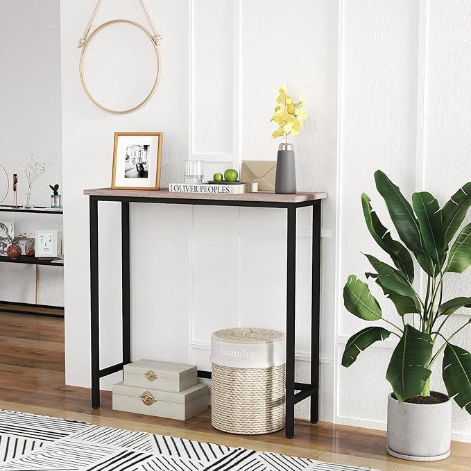 HollyHOME Narrow Console Table, 29.5" Slim Entryway Table, Sofa Stand, Hallway - Image 2