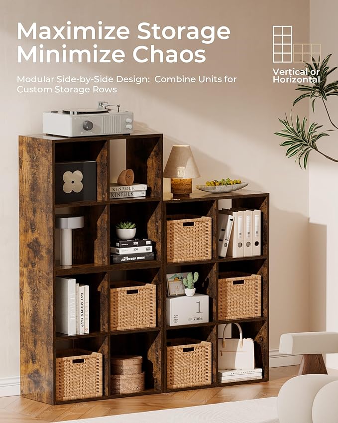 GTPLAYER 4-Cube Storage Organizer, Fits 11" Bins, Vertical or Horizontal Use - Image 7