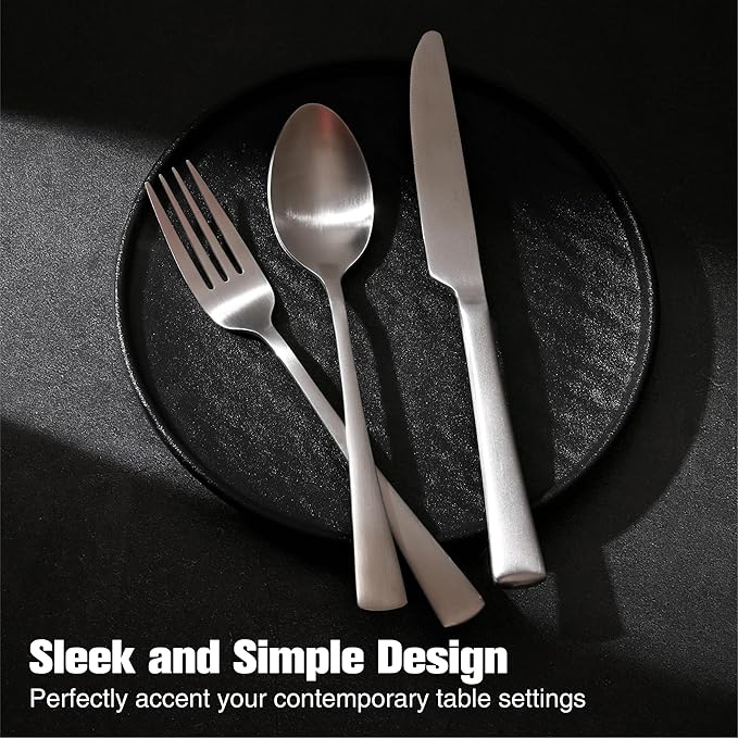 KINGSTONE Forged Silverware Set, 20 Piece Flatware Set - Image 5
