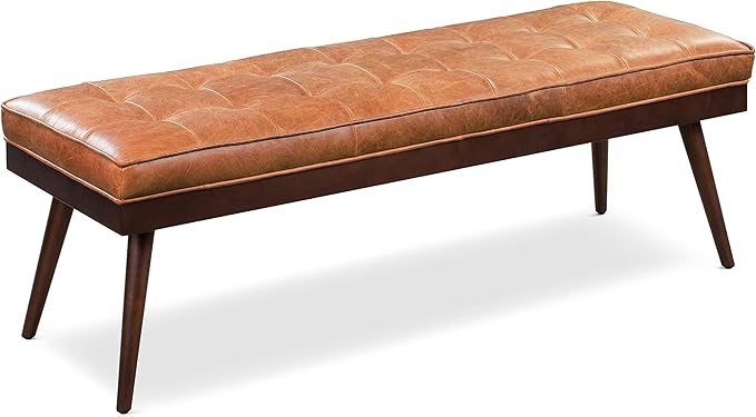 POLY & BARK 55" Tufted Leather Bed Bench by POLYBARK