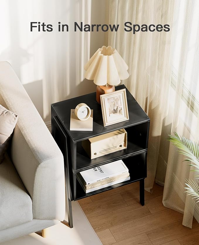 Pipishell Bedside Tables, Stackable Bamboo Nightstands, Bamboo Side Tables - Image 6