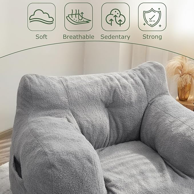 HIGOGOGO Giant Bean Bag Chairs for Adults, Big Comfy Chair Sofa for Bedroom - Image 3