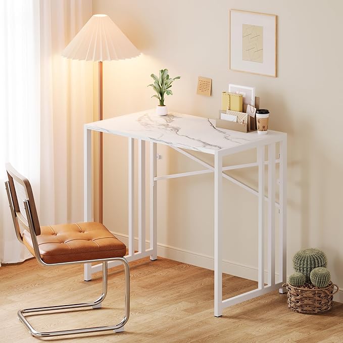 35 inch Folding Small Desk, Writing Gaming Computer Camping Desk - Image 2