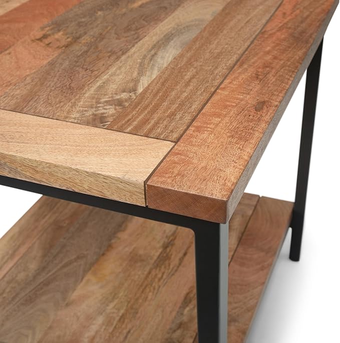 SIMPLIHOME Skyler SOLID MANGO WOOD and Metal 22 inch Wide Square Industrial End - Image 7