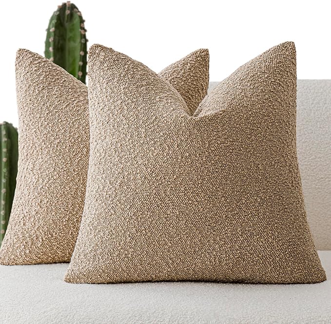 Foindtower Pack of 2, Decorative Textured Boucle Throw Pillow Covers Accent by Foindtower