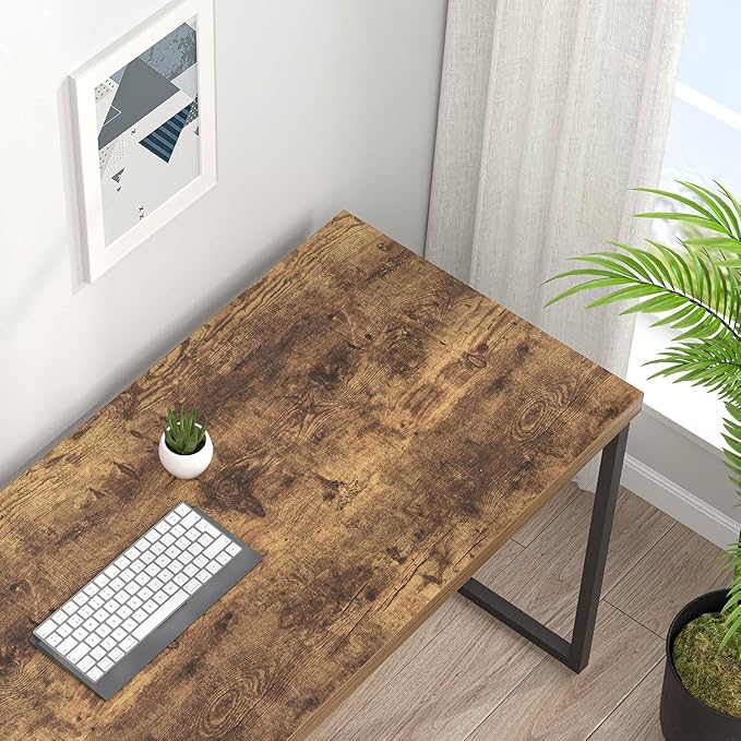 EXCEFUR Industrial Computer Desk, Wood and Metal Home Office Desk, Writing - Image 4