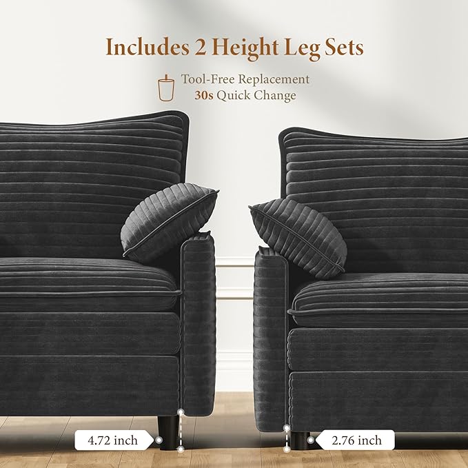Vesgantti 74" Loveseat Sofa for Living Room, Comfy Cloud Couch Deep Seat - Image 3