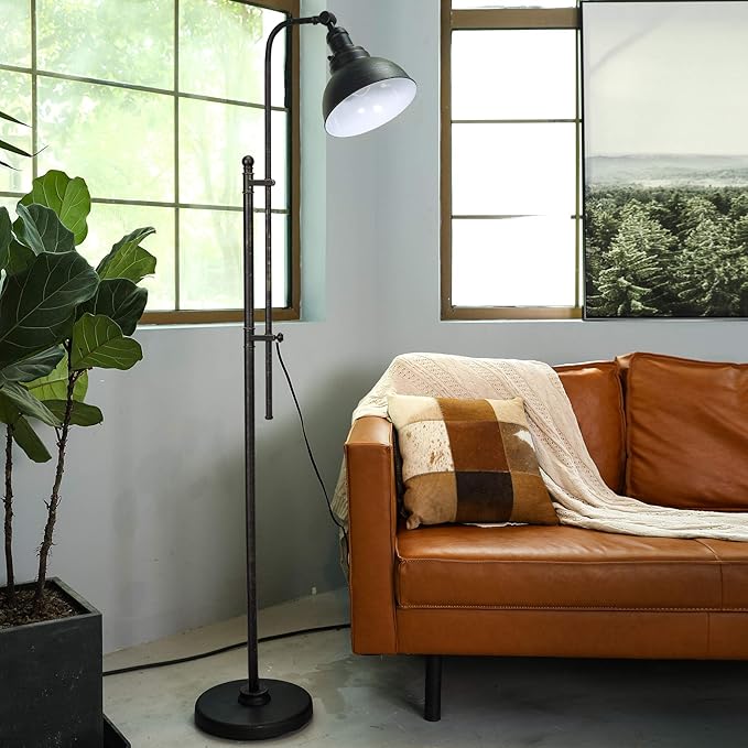 VONLUCE Floor Lamp for Living Room, Adjustable Height & Head Vintage Metal - Image 8