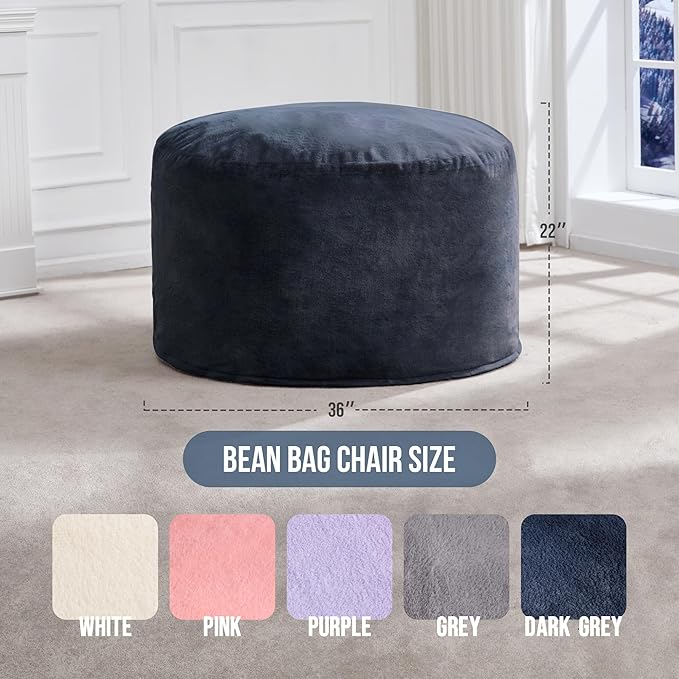 Hobestluk 3ft Bean Bag Chairs for Adults Large Beanbag Chair - Image 2