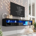 Floating TV Stand with Led Lights, 71 inch Wall Mounted TV Shelf with Power by ANTISTA-10YEARSFURNITURE