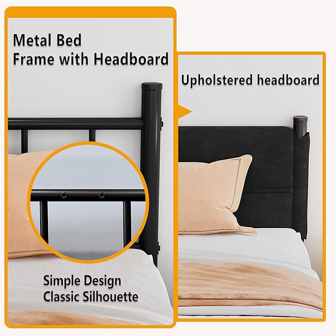 Metal Bed Frame, 14Inch Queen Size Bed Frame - Image 3