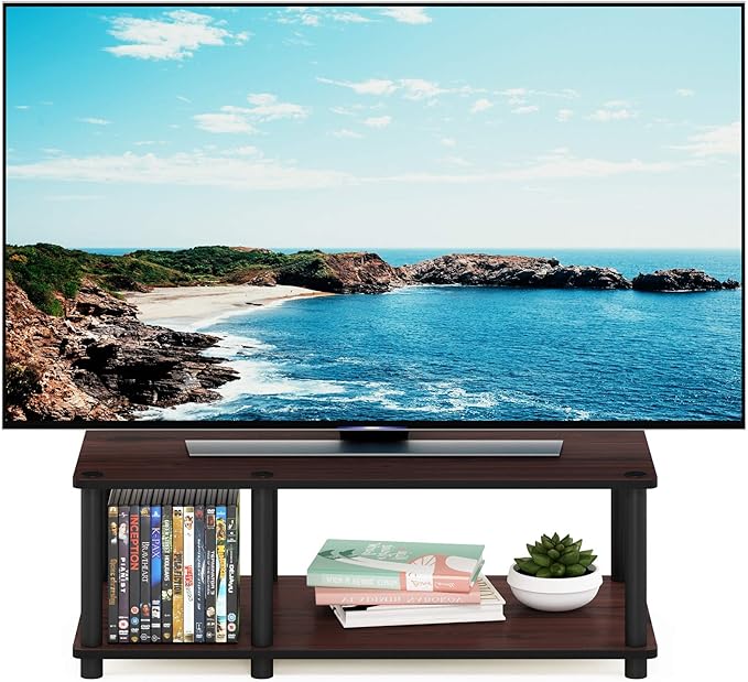 Furinno Just No Tools Dark Cherry Mid Television Stand - Image 6