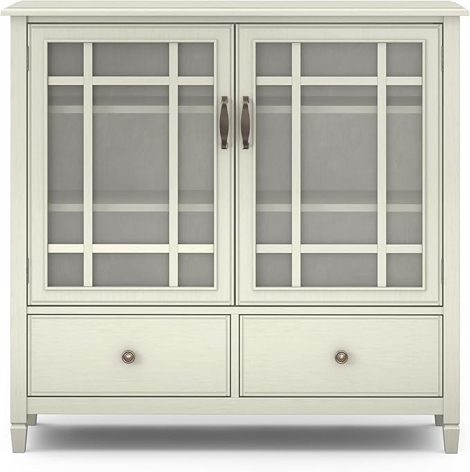 SIMPLIHOME Connaught SOLID WOOD 46 inch Wide Traditional Tall Storage Cabinet - Image 5