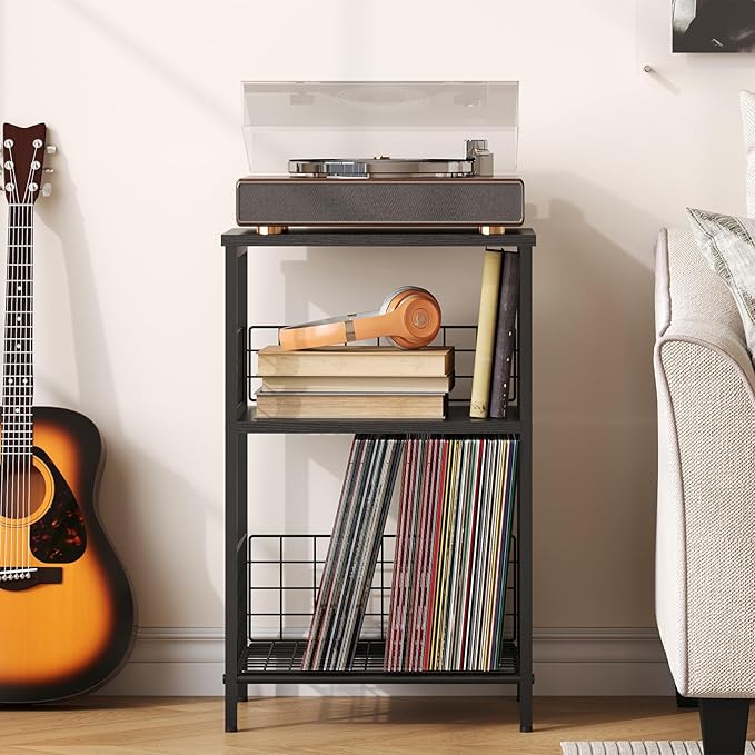 X-cosrack Side Table, Small End Table Record Player Stand - Image 8