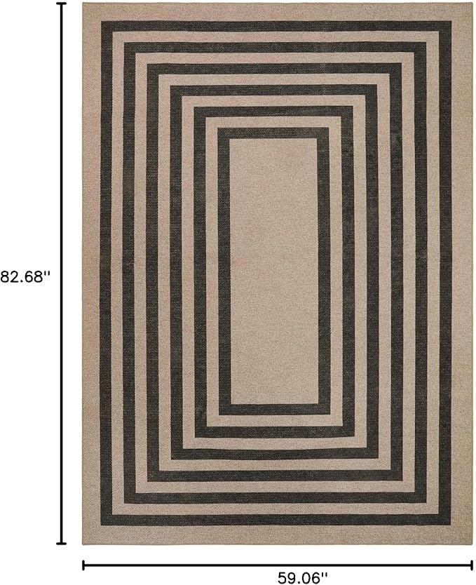 Lahome Modern Geometric Easy Jute Dining Room Rug, 5x7 Modern Rugs - Image 2