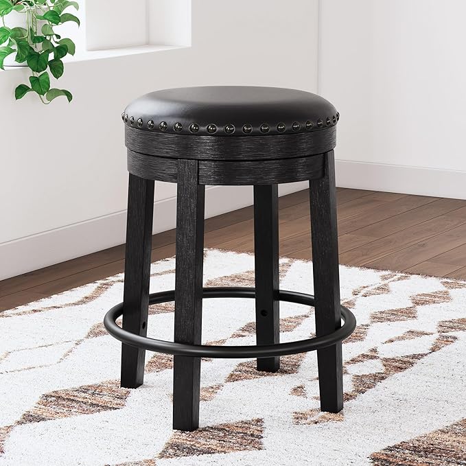 Signature Design by Ashley Valebeck Casual Round Faux Leather Upholstered - Image 2