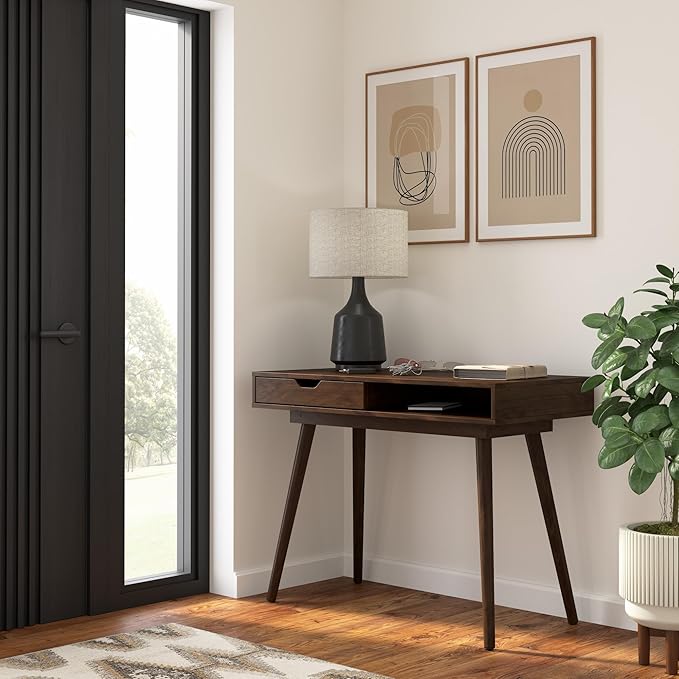 Bush Furniture Nora 40W Writing Desk in Dark Walnut | Computer Table - Image 4