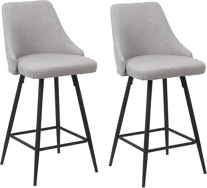 BTEXPERT Set of 2 Pack, Premium upholstered Dining 25" Seat Height High Back by BTExpert