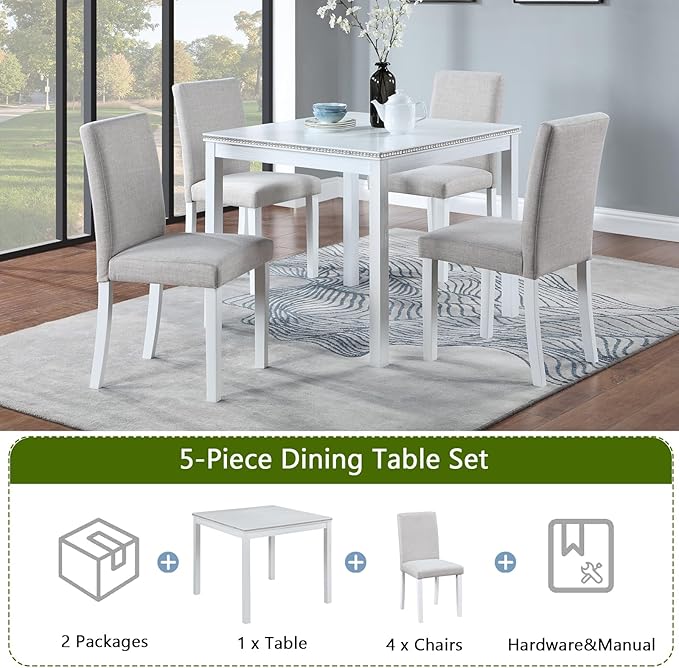KEIKI 5-Piece Standard Height Dining Table Set - Image 5