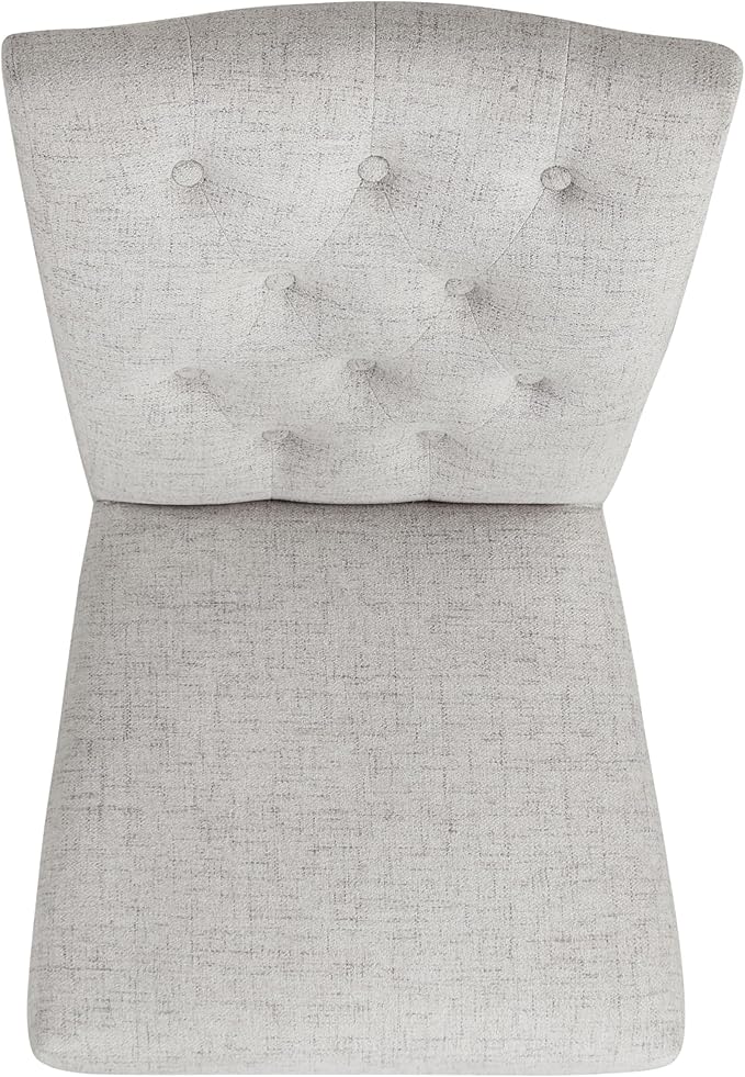 HomePop Button Tufted Fabric Dining Chairs - Image 8