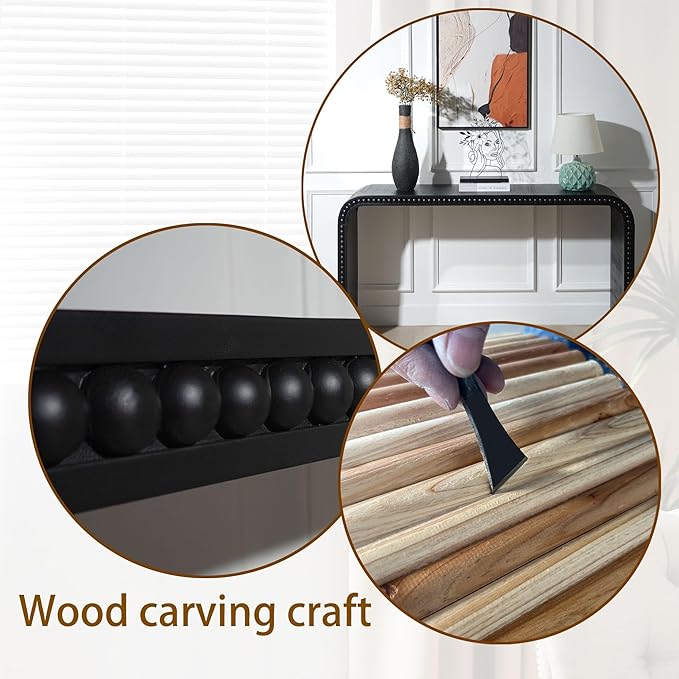KEIKI Wood Console Table Behind Couch & Sofa, Retro Style - Image 4