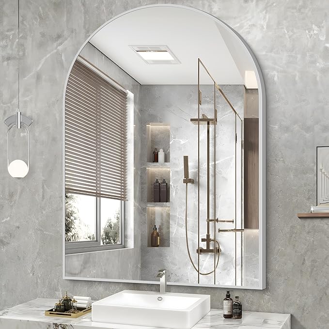 Arched Bathroom Mirror, 36x48IN Silver Bathroom Mirror - Image 8