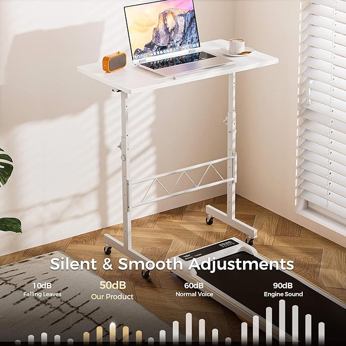 COMHOMA Small Standing Desk Adjustable Height & Tiltable Tabletop, Mobile Stand - Image 9