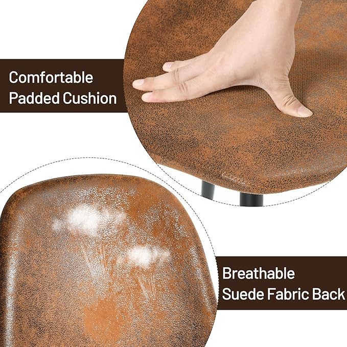 FurnitureR Dining Chairs Set of 6, Fabric Suede Dining Room Side Seating - Image 5